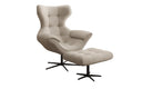 Designer Sofa-Sessel Aurelio inkl. Beistellhocker in Stoff
