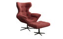 Designer Sofa-Sessel Aurelio inkl. Beistellhocker in Stoff