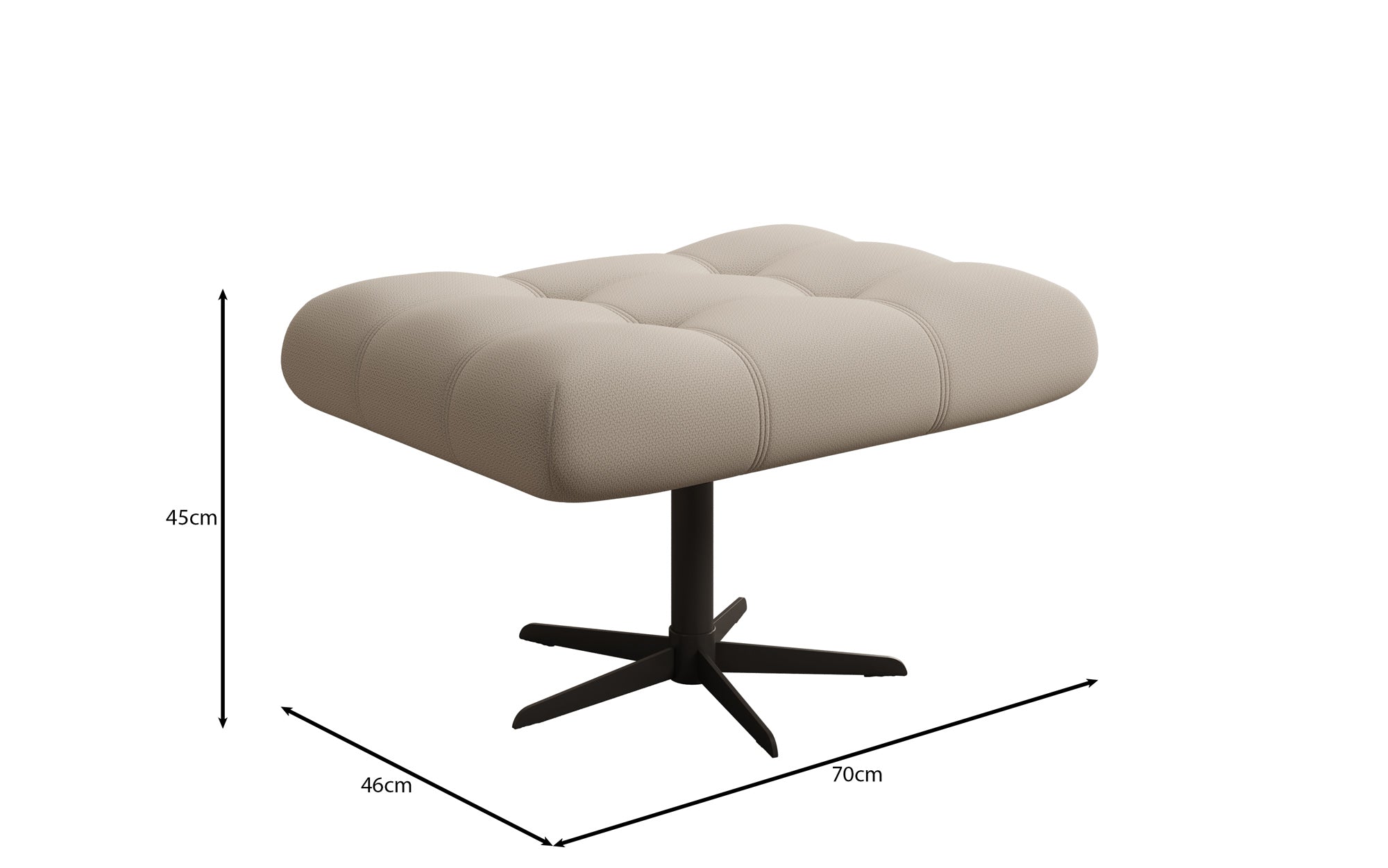 Fauteuil-canapé design Aurelio incl. repose-pieds en Tissu