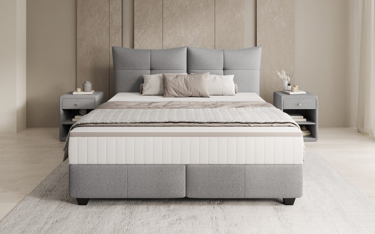 Lit boxspring Veyora en Bouclé
