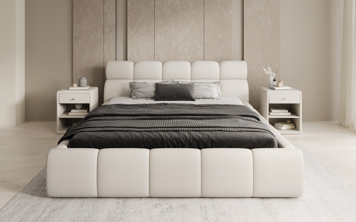 Designer gestoffeerd bed Dallas Stof met opbergruimte