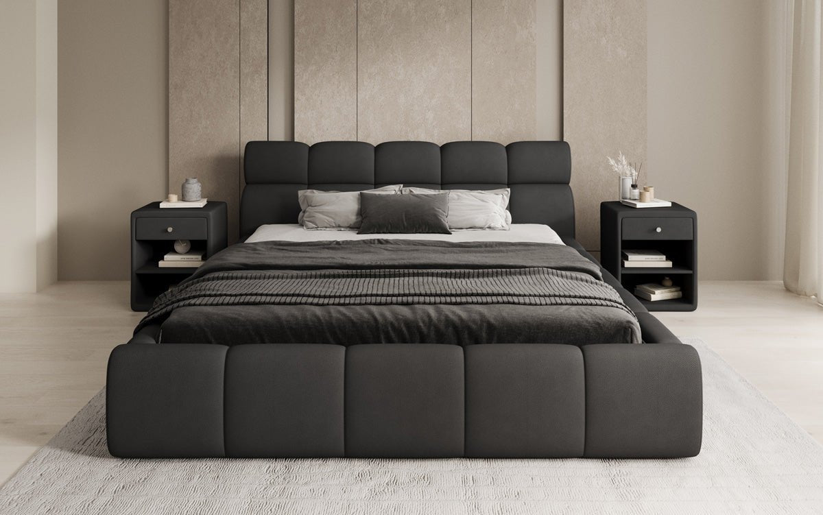 Designer gestoffeerd bed Dallas Stof met opbergruimte