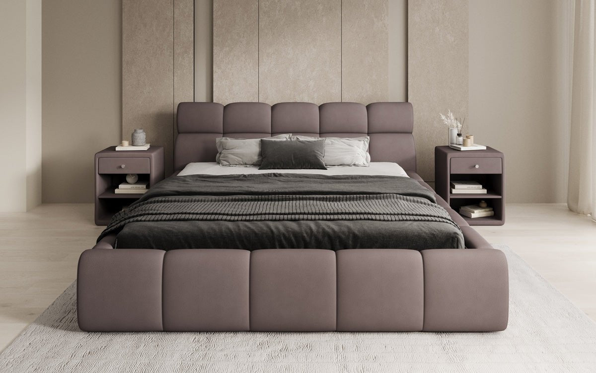 Designer gestoffeerd bed Dallas Stof met opbergruimte