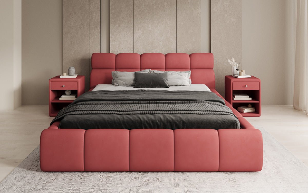 Designer gestoffeerd bed Dallas Stof met opbergruimte