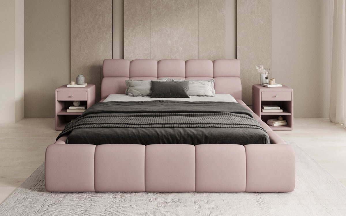 Designer gestoffeerd bed Dallas Stof met opbergruimte