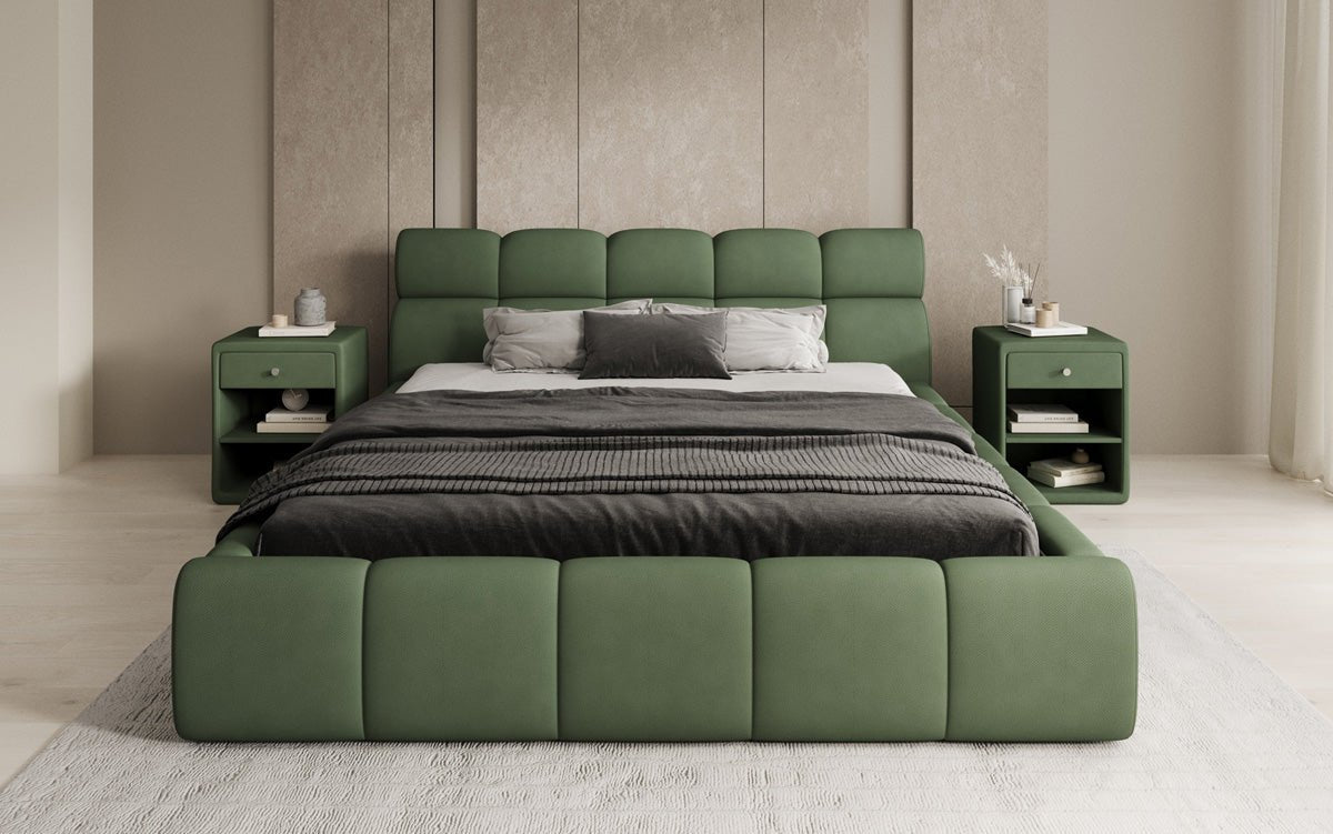 Designer gestoffeerd bed Dallas Stof met opbergruimte