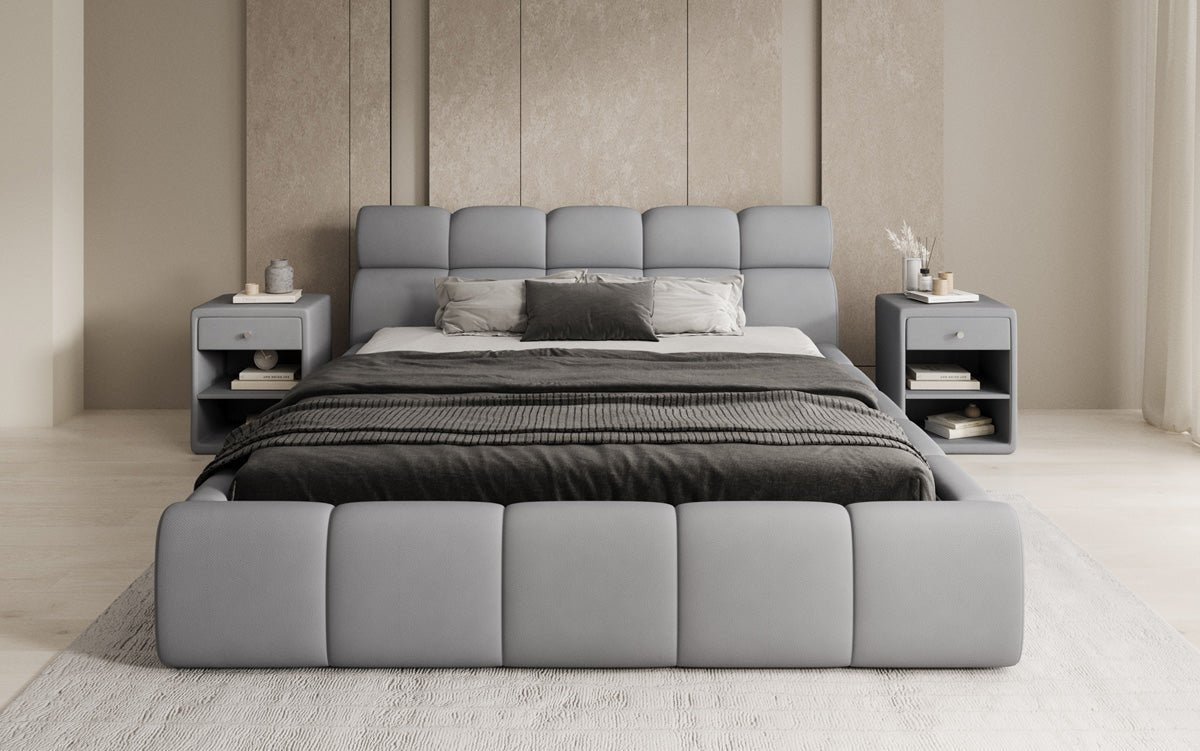 Designer gestoffeerd bed Dallas Stof met opbergruimte