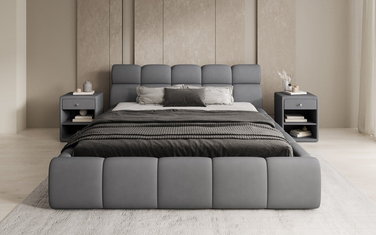 Designer gestoffeerd bed Dallas Stof met opbergruimte