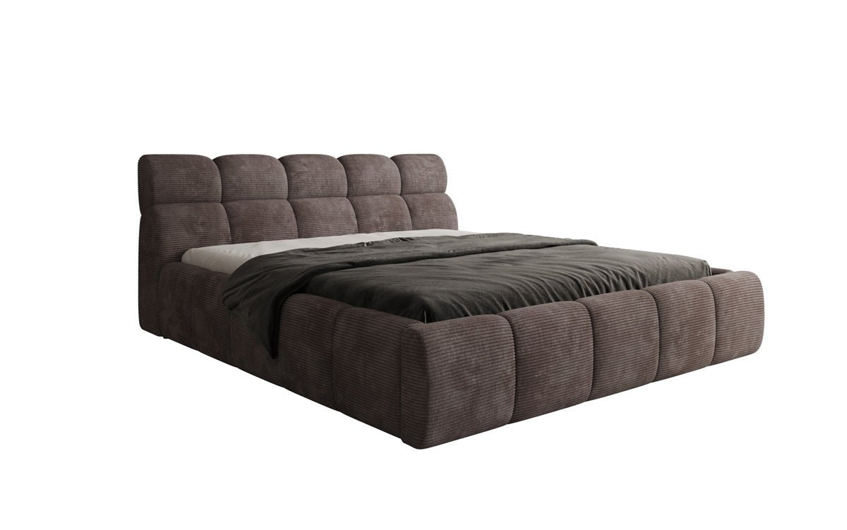 Designer gestoffeerd bed Dallas Ribstof met opbergruimte