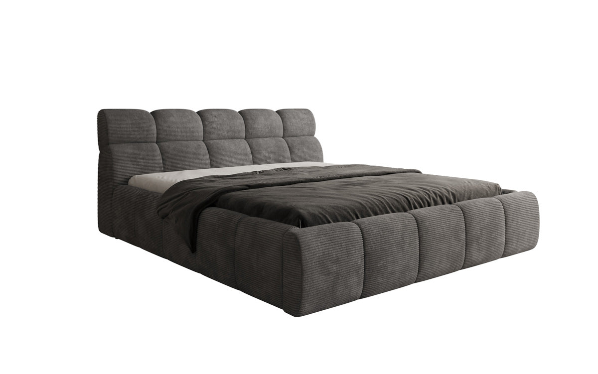 Designer gestoffeerd bed Dallas Ribstof met opbergruimte