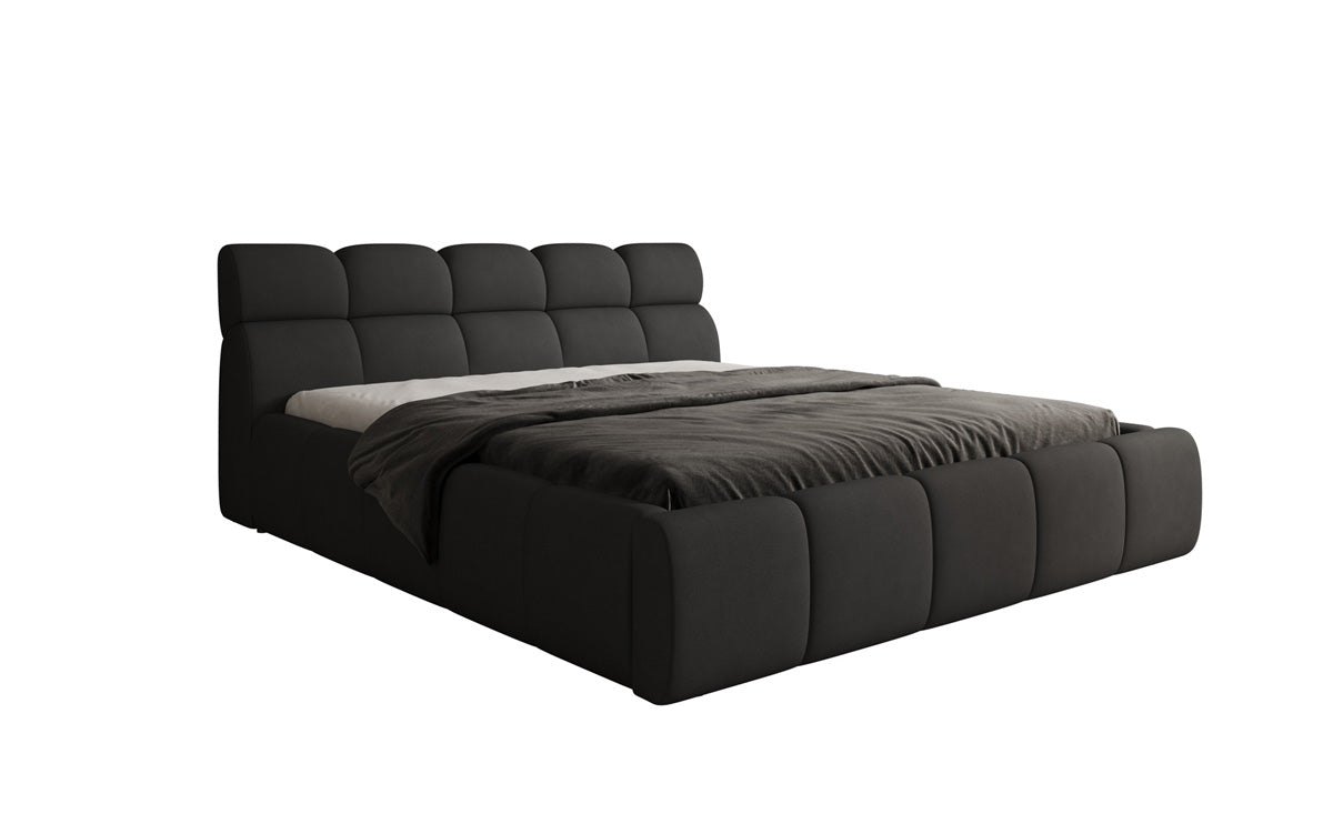 Designer gestoffeerd bed Dallas Stof met opbergruimte