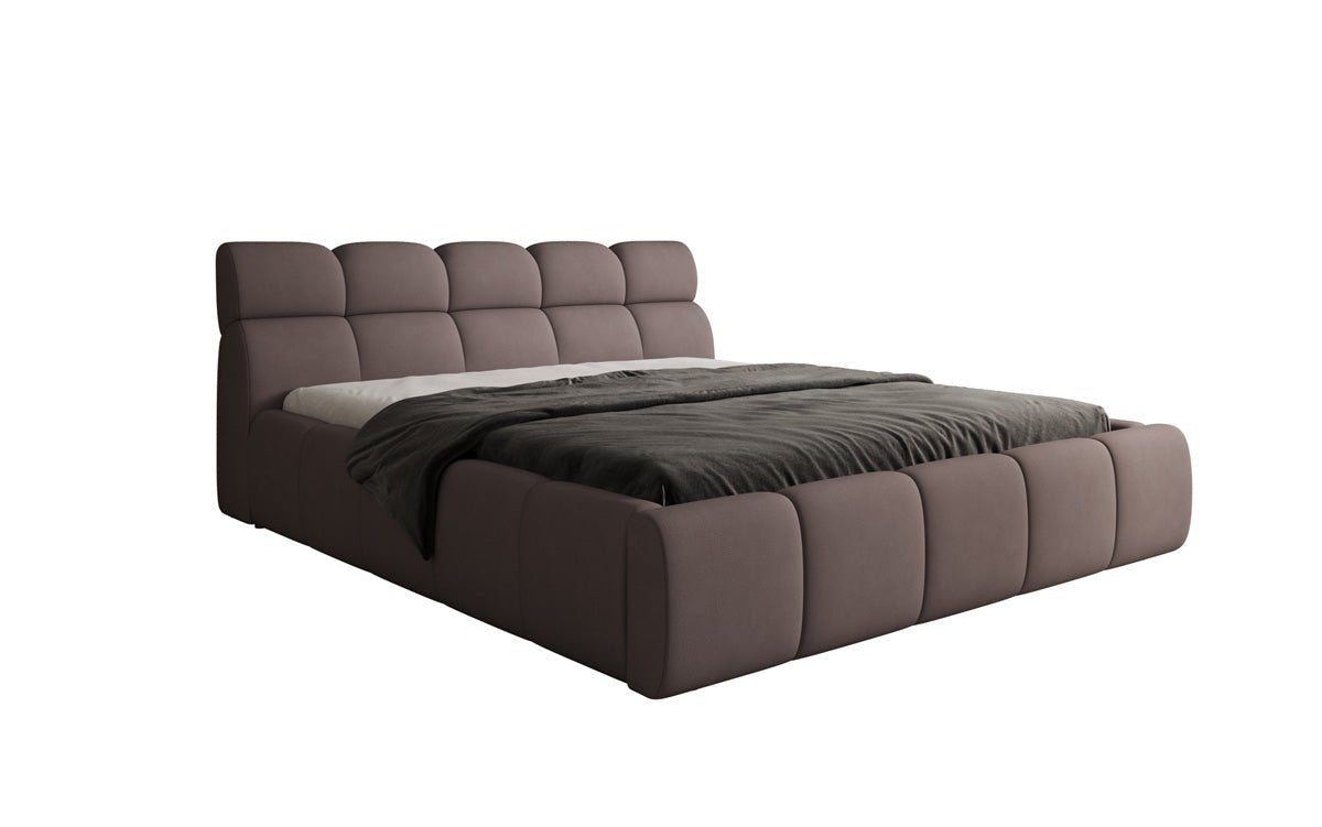 Designer gestoffeerd bed Dallas Stof met opbergruimte