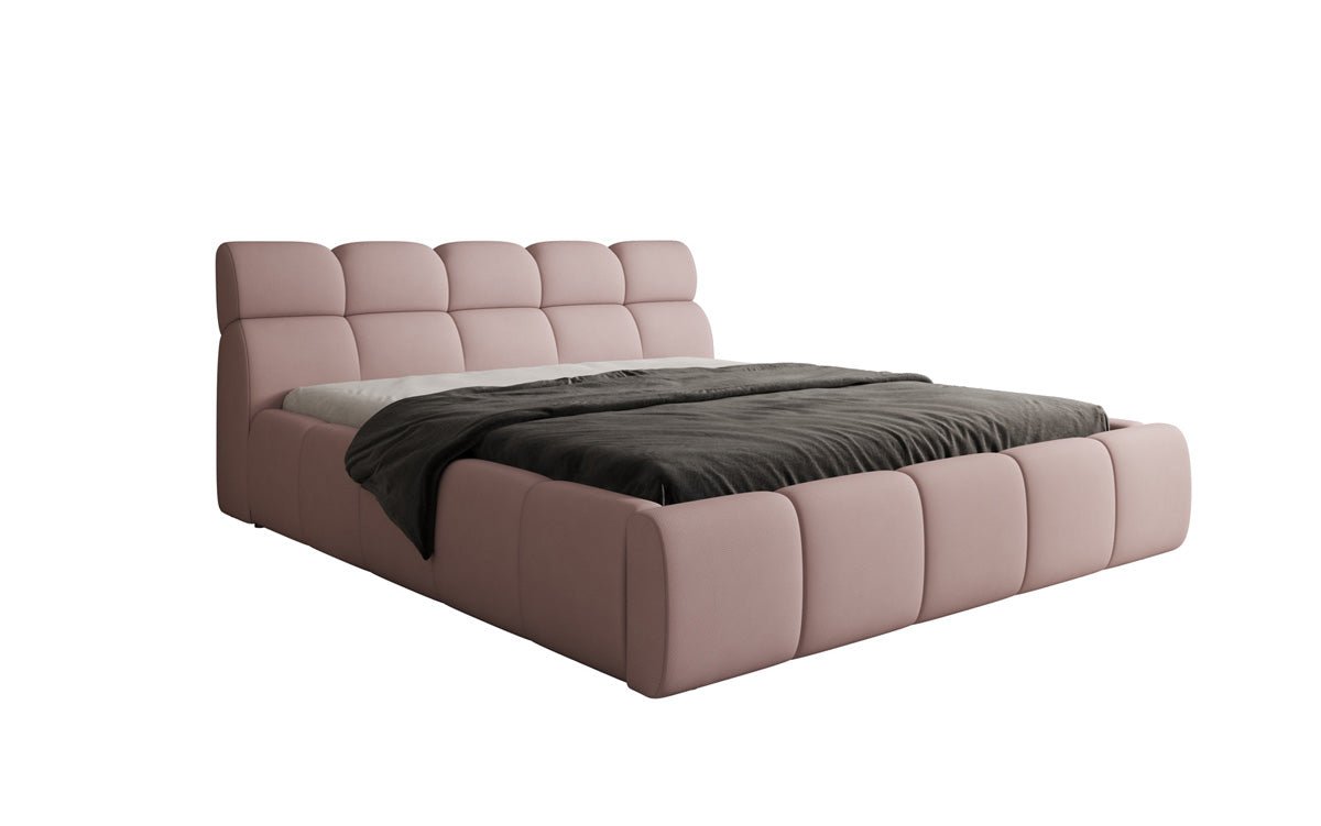 Designer gestoffeerd bed Dallas Stof met opbergruimte