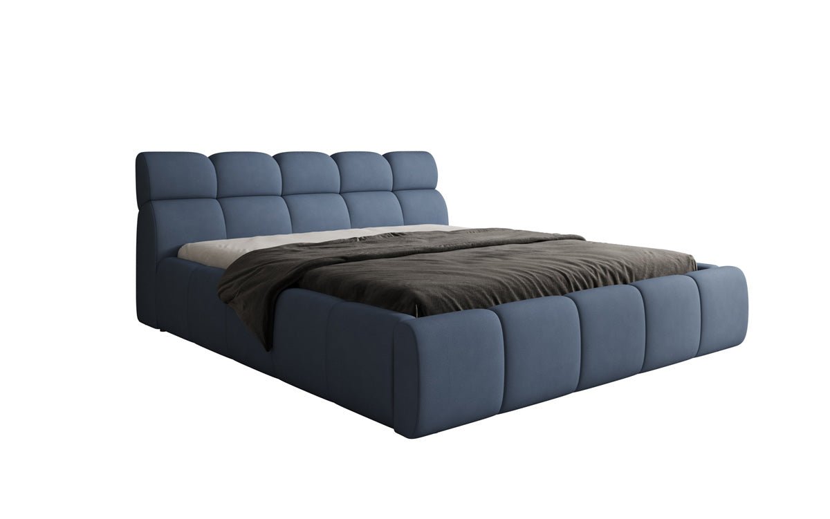 Designer gestoffeerd bed Dallas Stof met opbergruimte