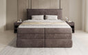 Lit boxspring Avelora avec rangement en côtelé