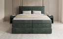Lit boxspring Avelora avec rangement en côtelé