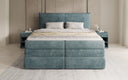 Lit boxspring Avelora avec rangement en côtelé