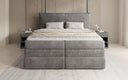 Lit boxspring Avelora avec rangement en côtelé