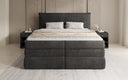 Lit boxspring Avelora avec rangement en côtelé
