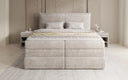 Lit boxspring Avelora avec rangement en côtelé