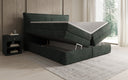 Lit boxspring Avelora avec rangement en côtelé