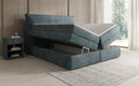 Lit boxspring Avelora avec rangement en côtelé
