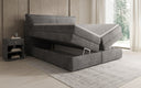 Lit boxspring Avelora avec rangement en côtelé
