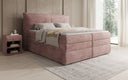 Lit boxspring Avelora avec rangement en côtelé