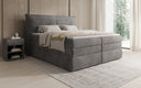 Lit boxspring Avelora avec rangement en côtelé