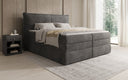 Lit boxspring Avelora avec rangement en côtelé