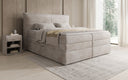 Lit boxspring Avelora avec rangement en côtelé