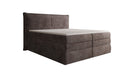 Lit boxspring Avelora avec rangement en côtelé