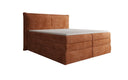Lit boxspring Avelora avec rangement en côtelé
