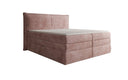 Lit boxspring Avelora avec rangement en côtelé