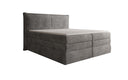 Lit boxspring Avelora avec rangement en côtelé
