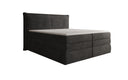 Lit boxspring Avelora avec rangement en côtelé