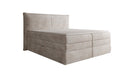 Lit boxspring Avelora avec rangement en côtelé
