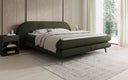 Boxspringbed Marisol met ovale hoofdbord in Bouclé