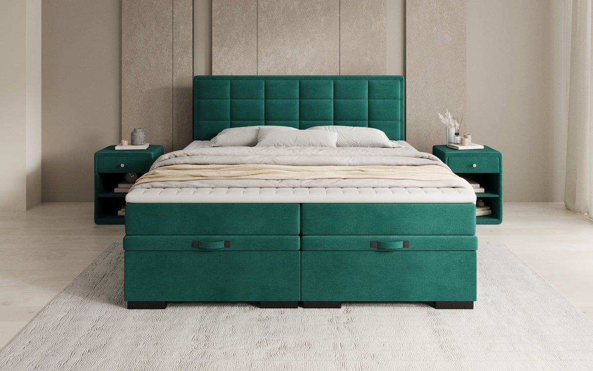 Boxspringbed Alessia met opbergruimte in fluweel