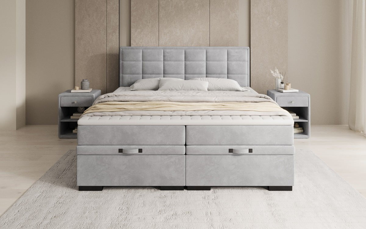 Boxspringbed Alessia met opbergruimte in fluweel
