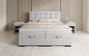 Boxspringbed Alessia met opbergruimte in Teddystof Bouclé