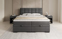 Boxspringbed Alessia met opbergruimte in Teddystof Bouclé