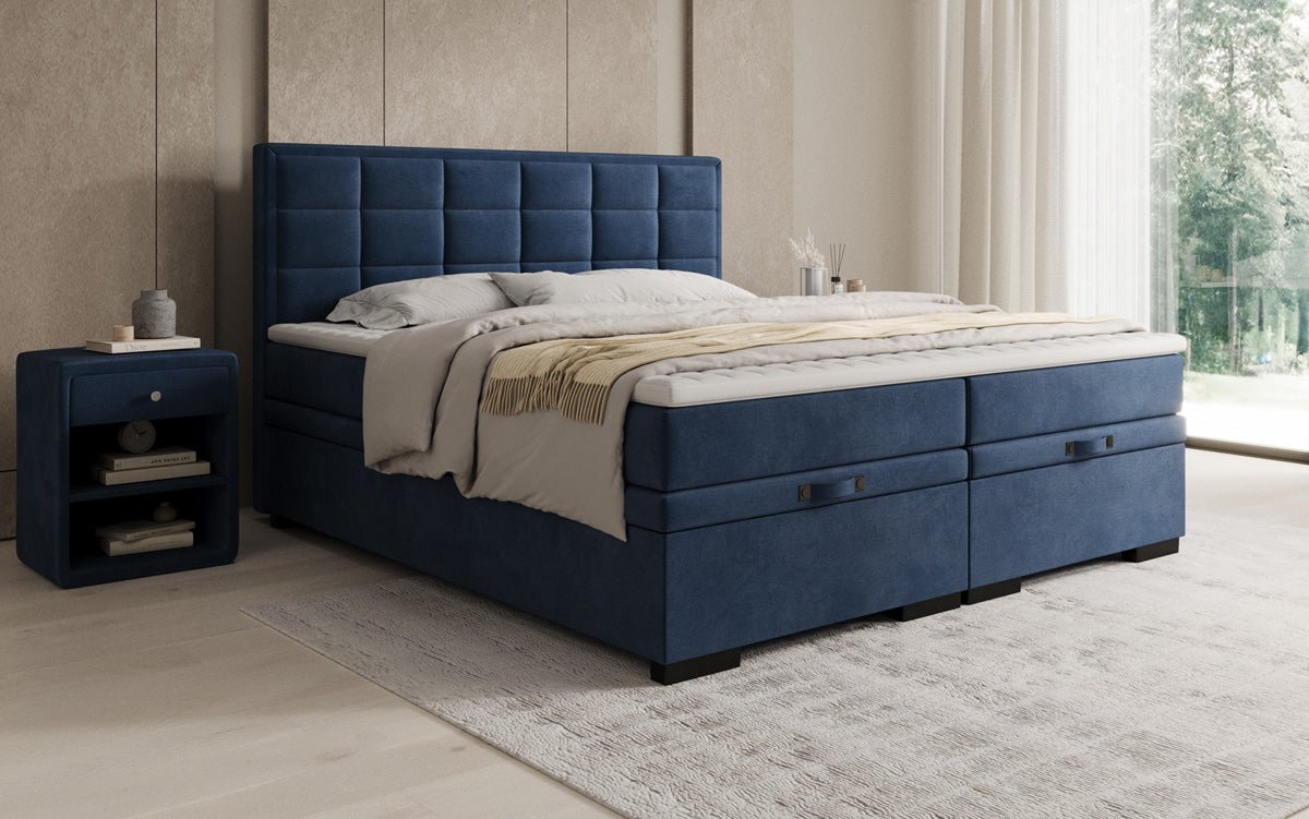 Boxspringbed Alessia met opbergruimte in fluweel