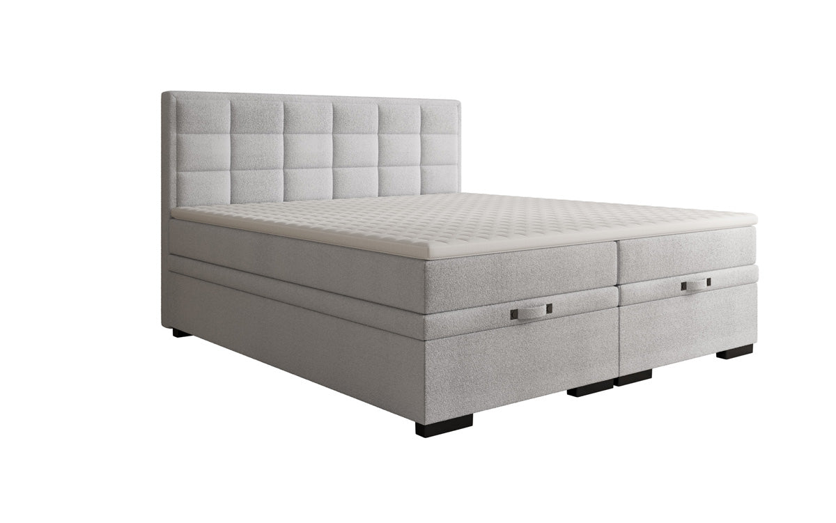 Boxspringbed Alessia met opbergruimte in Teddystof Bouclé