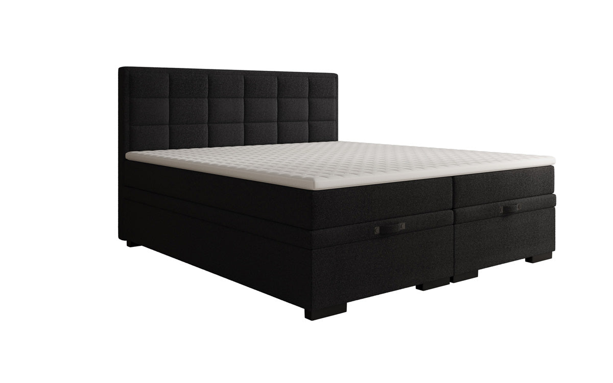 Boxspringbed Alessia met opbergruimte in Teddystof Bouclé