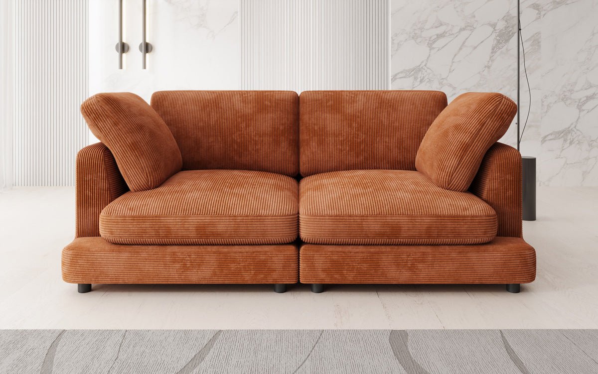 Designer 2-zits bank Thalessa in Ribstof