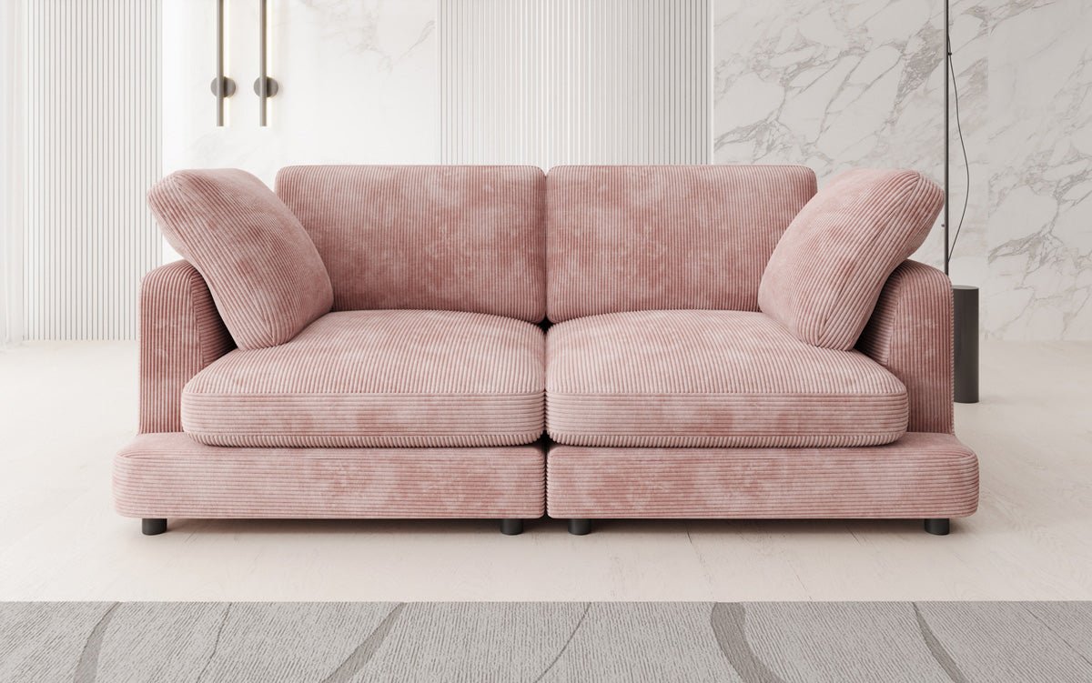 Designer 2-zits bank Thalessa in Ribstof