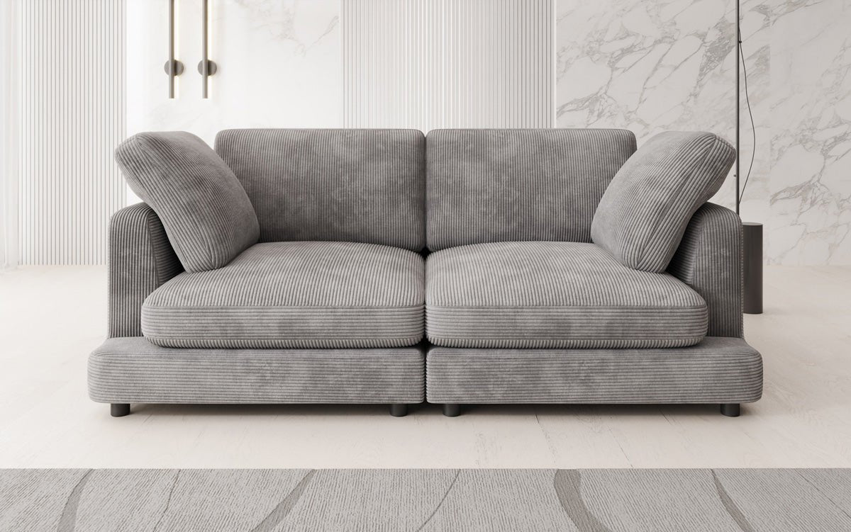 Designer 2-zits bank Thalessa in Ribstof