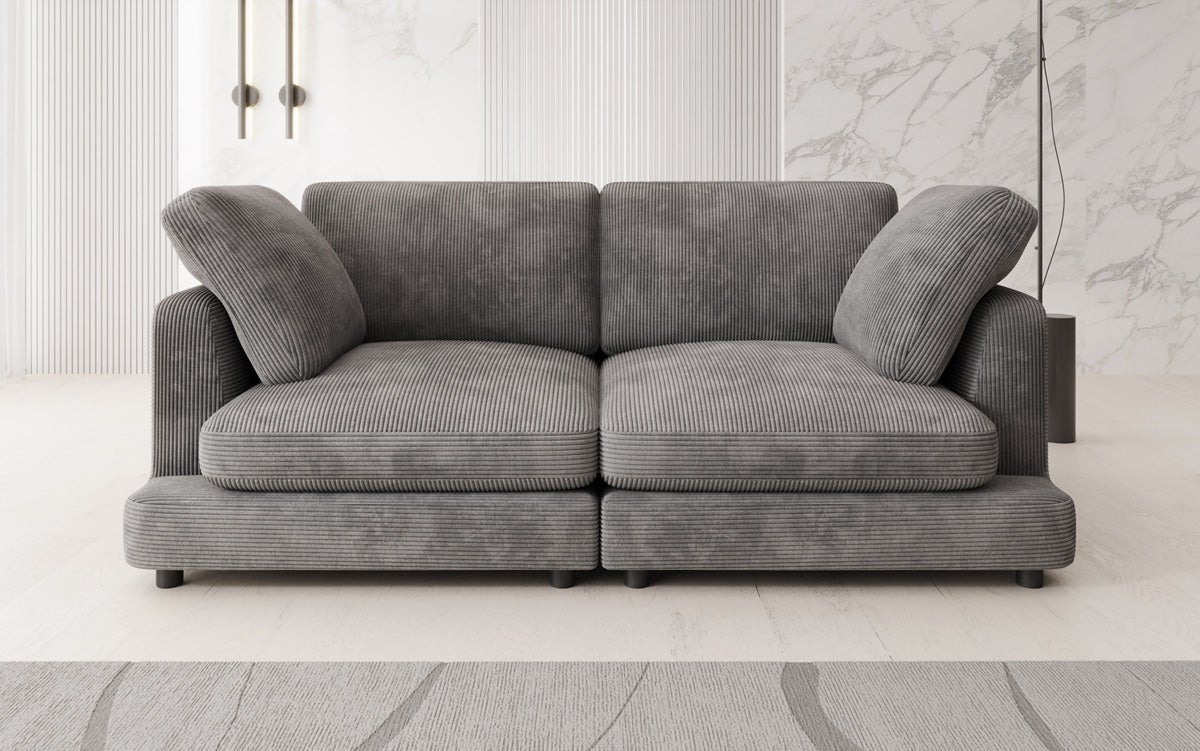 Designer 2-zits bank Thalessa in Ribstof