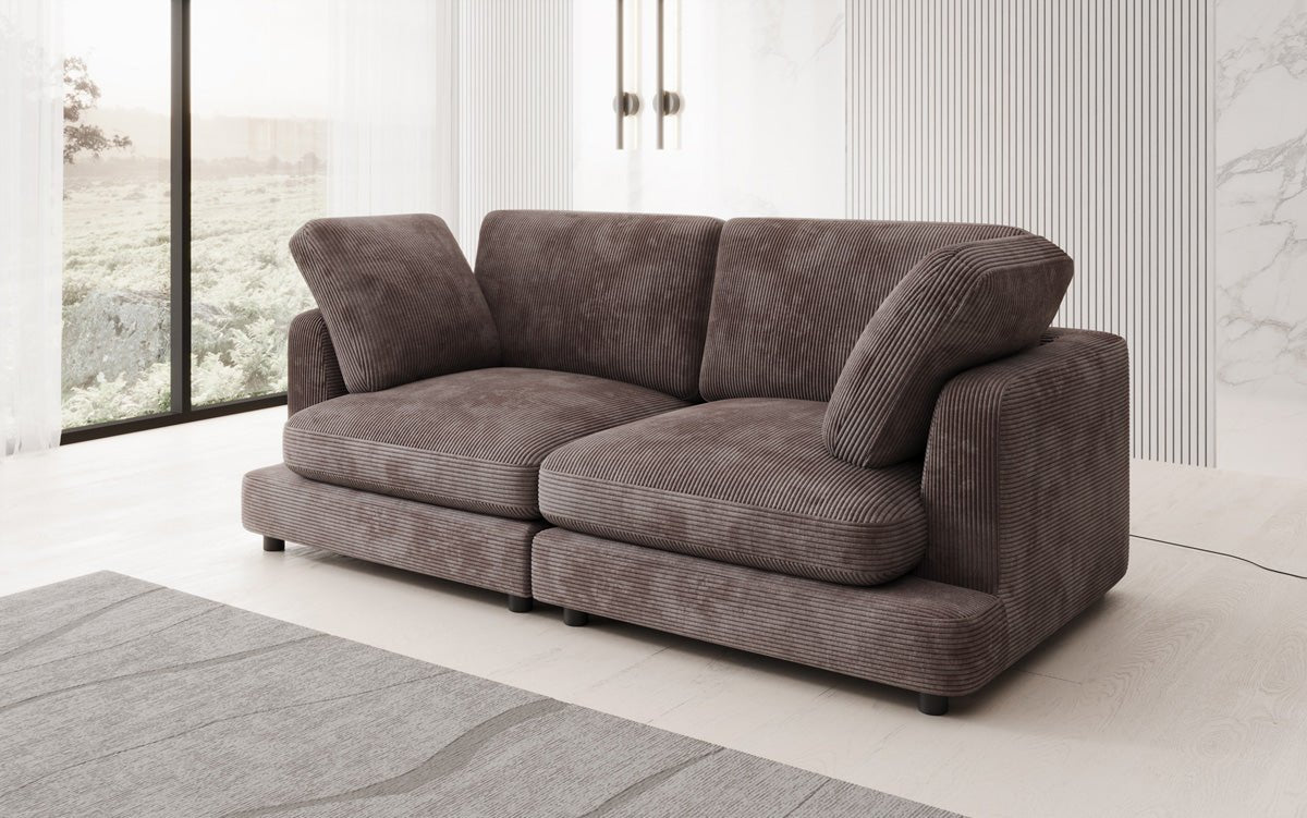 Designer 2-zits bank Thalessa in Ribstof
